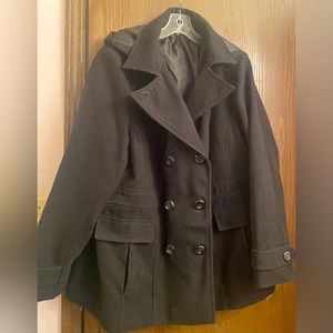 George Brand Women’s Plus 3X/22W-24W Black Hooded Pea Coat